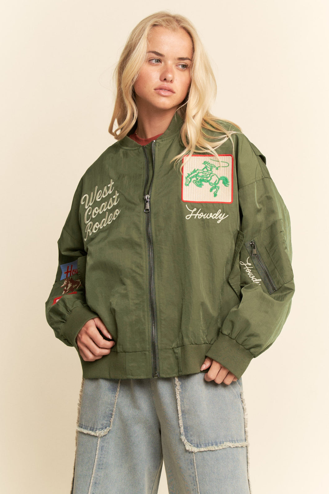 West Coast Rodeo Embroidered Bomber Jacket – Shop Hannah Closet