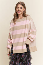 Load image into Gallery viewer, Gingham &amp; Striped knit sweater top
