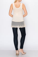 Load image into Gallery viewer, Origami - TANK TOP WITH LACE LAYER BEIGE
