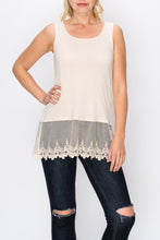 Load image into Gallery viewer, Origami - TANK TOP WITH LACE LAYER BEIGE
