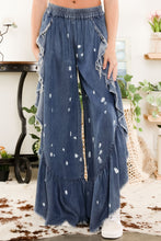 Load image into Gallery viewer, Tencel Paint Splash Flare Elastic Pant
