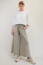 Load image into Gallery viewer, Plus Size-washed Terry Knit Wide Sweatpants
