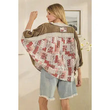 Load image into Gallery viewer, Oli &amp; Hali - Washed Rib Crossed Patchwork Top - Charcoal
