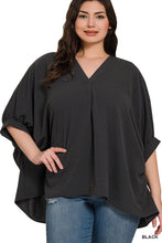 Load image into Gallery viewer, Zenana - Woven Airflow V-neck Puff Half Sleeve Top
