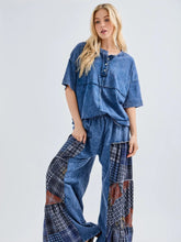 Load image into Gallery viewer, J. Her - Mineral Washed Tiered Plaid Wide Flare Pants
