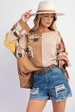 Load image into Gallery viewer, Plus Size-color Block Thermal Washed Pullover
