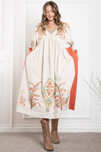 Load image into Gallery viewer, Deep V Neck Mid Slv Maxi Dress
