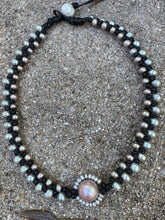 Load image into Gallery viewer, HC Handmade Pearls - Sunflower Mix Matched Pink &amp; Silver Pearl Necklace
