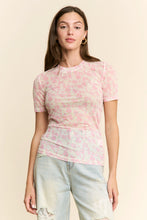 Load image into Gallery viewer, J.nna - Pattern Short Sleeve Mesh Top
