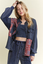 Load image into Gallery viewer, J. Her - Mineral Wash Paisley block thermal Shacket
