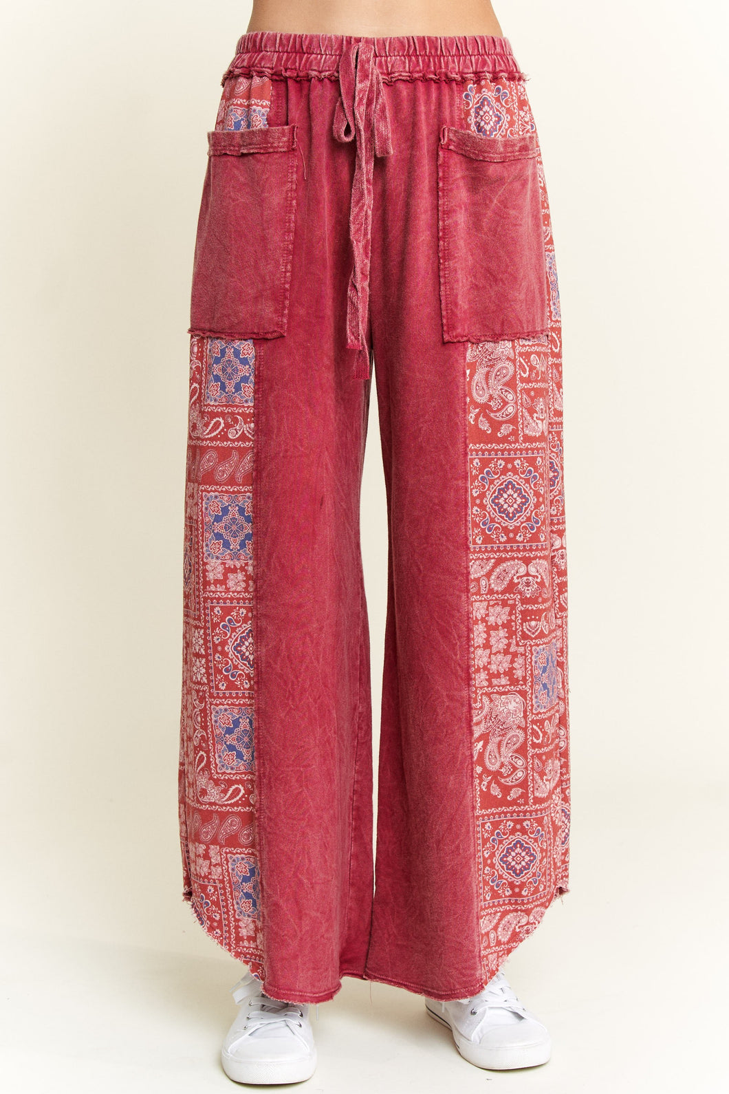 J. her - Mineral Wash Bandana Paisley Cropped pants