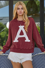 Load image into Gallery viewer, Acid Washed Sweatshirt A Logo On Top
