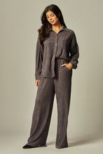Load image into Gallery viewer, Love Poem - Crinkled Plisse Button Down Shirt Loungewear Set
