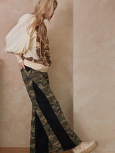 Load image into Gallery viewer, Camouflage Wide Leg Pants with Contrast Panels
