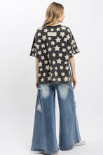 Load image into Gallery viewer, BLUEVELVET - Little Star Patchwork Round Neck Top - BLACK
