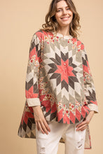Load image into Gallery viewer, Quiltwork Vintage Inspired High-low Tunic Top
