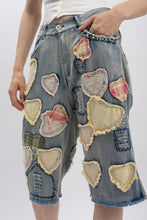 Load image into Gallery viewer, Playful Heart Patchwork Long Shorts
