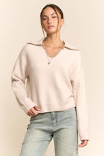 Load image into Gallery viewer, Davi &amp; Dani - Cream Granny V Neck  Sweater Top
