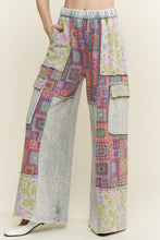 Load image into Gallery viewer, J. Her - Mineral Wash Boho Crochet Floral Printed Pants
