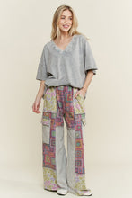 Load image into Gallery viewer, J. Her - Mineral Wash Boho Crochet Floral Printed Pants
