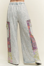 Load image into Gallery viewer, J. Her - Mineral Wash Boho Crochet Floral Printed Pants
