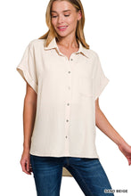 Load image into Gallery viewer, Zenana - Woven Airflow Button Down Shirts
