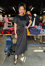 Load image into Gallery viewer, Glam - Gathered Metal Trim Short Sleeve Midi Dress
