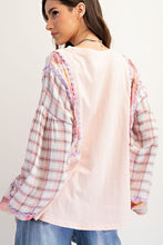 Load image into Gallery viewer, Plus Size-print Mix Washed Knit Top
