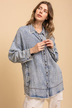 Load image into Gallery viewer, Bluevelvet -Washed Chambray Denim Button Down Shirt
