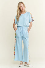 Load image into Gallery viewer, J. Her - Mineral Washed Crochet patch side trim Knit top
