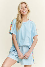 Load image into Gallery viewer, J. Her - Mineral Washed Crochet patch side trim Knit top
