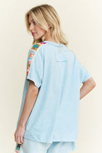 Load image into Gallery viewer, J. Her - Mineral Washed Crochet patch side trim Knit top
