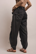 Load image into Gallery viewer, Bluevelvet - Ruched Leg Cargo Pants - Black
