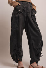Load image into Gallery viewer, Bluevelvet - Ruched Leg Cargo Pants - Black
