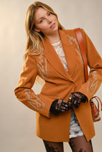 Load image into Gallery viewer, Blue B - Woven Suiting Studded Embroidered Blazer
