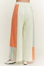 Load image into Gallery viewer, J. HER - Striped Flower Patched Washed Casual Pants
