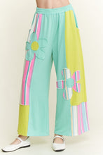Load image into Gallery viewer, J. HER - Striped Flower Patched Washed Casual Pants
