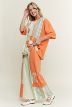 Load image into Gallery viewer, J. HER - Striped Flower Patched Washed Casual Pants
