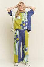 Load image into Gallery viewer, J. HER - Striped Flower Patched Washed Casual Pants
