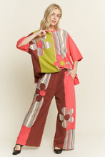 Load image into Gallery viewer, J. HER - Striped Flower Patched Washed Casual Pants
