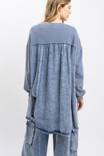 Load image into Gallery viewer, Washed Mix Media Bow Patch Pullover
