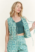 Load image into Gallery viewer, J. Her - Mineral washed Embroidered Flower Pattern Woven vest
