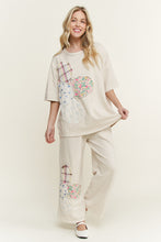 Load image into Gallery viewer, J Her - Mineral Washed Patched Flower Tshirt

