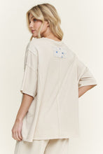 Load image into Gallery viewer, J Her - Mineral Washed Patched Flower Tshirt
