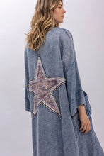 Load image into Gallery viewer, Blue Velvet - Star Patchwork Duster Jacket
