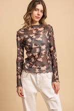 Load image into Gallery viewer, Bluevelvet - Camouflage Printed Layering Mesh Top
