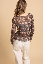 Load image into Gallery viewer, Bluevelvet - Camouflage Printed Layering Mesh Top
