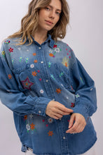 Load image into Gallery viewer, Bluevelvet - Embroidered Long Sleeve Button Up Shirt
