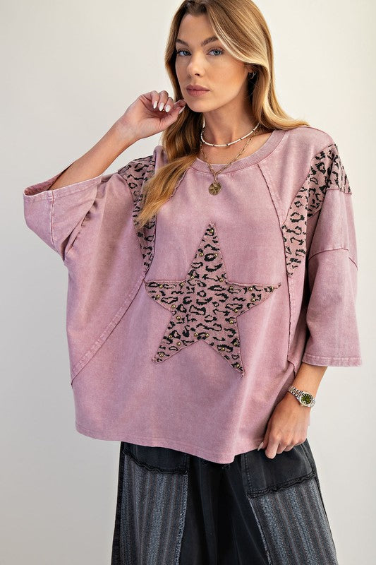 Animal Star Patch Attached Terry Top