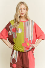 Load image into Gallery viewer, J. Her - Striped Flower Patched Washed Casual Top
